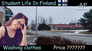 Student Life In Finland  How to wash the Clothes  Preetis Vlog  Study Finland [upl. by Nekal953]