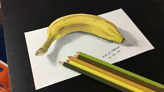 Banana Speed Drawing  3D anamorphic drawing [upl. by Lamhaj]