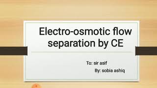 Electro osmotic flow separation by CE [upl. by Lliw]