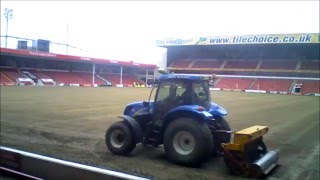 Overseeding a Football Pitch Time Lapse Video [upl. by Victor]