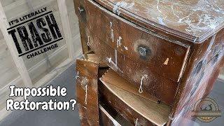 My Biggest FURNITURE RESTORATION yet  Part of quotIts Literally Trashed Challengequot [upl. by Christiane]