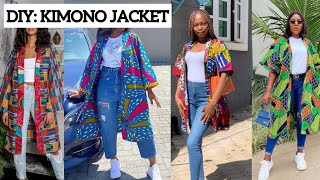 How to Cut and Sew a Simple Kimono Jacket Beginners Friendly Tutorial [upl. by Yrak443]