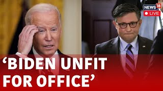 Unfit For Oval Office Speaker Mike Johnson Hammers Biden Over Special Counsel Report News18 Live [upl. by Kurtzman264]