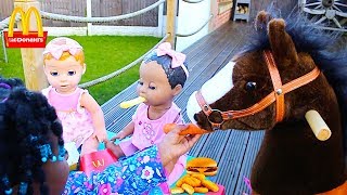 MCDONALDS pretend Food Play With Toys AndFun Sisters [upl. by Maximo]