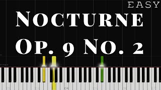 Nocturne Op9 No2  Chopin  EASY Piano Tutorial [upl. by Armillas218]