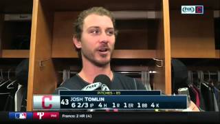 Josh Tomlin after 21 win over the Detroit Tigers [upl. by Washington75]