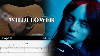 WILDFLOWER  Billie Eilish  Fingerstyle Guitar TAB Tutorial [upl. by Leoj934]