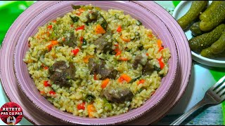 Pilaf de Orez cu Inima de Vita sau Orez cu Organe de Vita sau Pilaf cu Carne de Vita Retete de Pilaf [upl. by Lathe374]