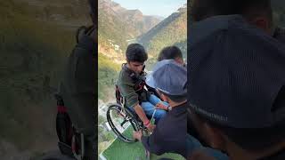 Wheelchair bungee jump 😳adventureboybp9pf [upl. by Rooke]