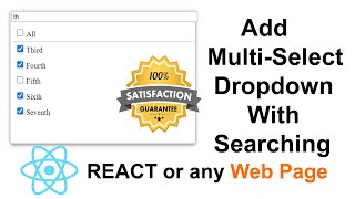 How To Create a MultiSelect Checkbox Dropdown with Searching in REACT JS OR on a Web Page [upl. by Davide941]