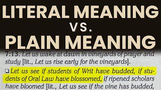 Literal Meaning vs Plain Meaning [upl. by Ayres]