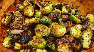 Crispy Brussel Sprouts amp Bacon SO Easy amp SO TASTY [upl. by Buehler]