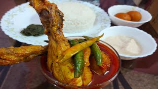 Spicy Chicken Curry with Rice  Dhonepata bata  Misti doi  Gulab jamun  bestindianfood [upl. by Landes]