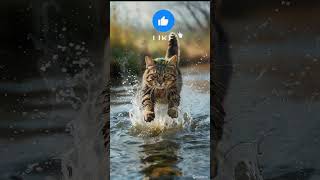 A cat in to river cuteanimal cute cutecats [upl. by Maximilian]