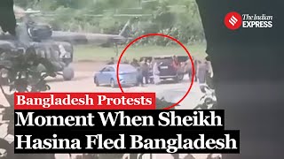 Moment When Sheikh Hasina Fled Bangladesh  Bangladesh Protest [upl. by Anirpas]