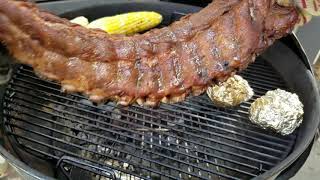 Pork Ribs on a 22quot grill [upl. by Novello661]