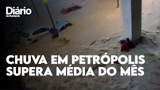 Chuva em Petrópolis supera em 6 horas média histórica para todo o mês de fevereiro [upl. by Press]