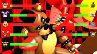 SFM FNaF SFM FNaF Security Breach vs Glamrock Originals with Healthbars [upl. by Cherida]