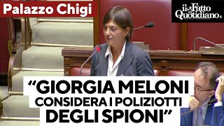 Serracchiani vs Meloni quotConsidera i poliziotti degli spioni sta nascondendo qualcosaquot [upl. by Ranchod]