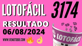 🍀 Resultado Lotofácil 3174 [upl. by Prudie]