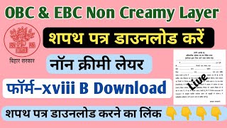 Non Creamy Layer शपथ पत्र डाउनलोड करें। फॉर्म–xviii B डाउनलोड करे। Link 👇👇 [upl. by Ahsiloc]