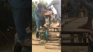 Diesel engine start with motor cycle wheel help new experiment 🤪experiment shorts viralvideo [upl. by Darcee794]