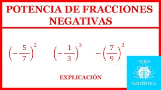 POTENCIA de FRACCIONES NEGATIVAS PROPIEDADES EXPLICACIÓN [upl. by Ihab]