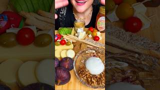 ASMR MUKBANG  CHEESE AND SNACK BOARD olives burrata asmr mukbang eatingsounds asmreating [upl. by Drida]