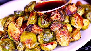 Honey Balsamic Roasted Brussels Sprouts  Easy Roasted Brussels Sprouts Recipe [upl. by Lerrud718]