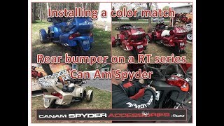 Installation RT series Can AM Spyder rear bumper  New color match bumper [upl. by Yenruoc]