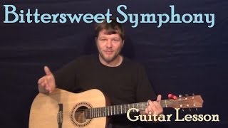 Bittersweet Symphony The Verve Easy Strum Guitar Lesson How to Play Tutorial [upl. by Innej614]