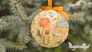 Decoupage krok po kroku bombka strukturalna [upl. by Elliven]