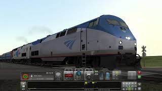 Amtrak 65 and Amtrak 50th Anniversary 161 Passing Railroad on Train Simulator Classic [upl. by Meeks]