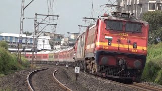 Mumbai Hyderabad SF Express Negotiating A Electrifying S Curve Of Shelu On Monsoon Evening [upl. by Ydieh]