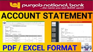 How to Download PNB Account Statement Online in PDFEXCEL Format  pnb bank acount statement online [upl. by Eirroc371]