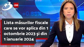 Lista măsurilor fiscale care se vor aplica din 1 octombrie 2023 şi din 1 ianuarie 2024 [upl. by Sirtimed]