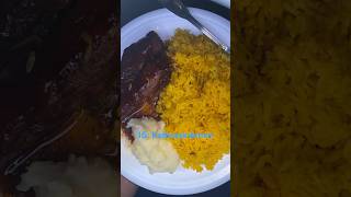 Dinner Vibes 😍…Yellow Rice Baked Baby Back Ribs With Mash Potatoes And Apple juice 🍎 [upl. by Enoval326]