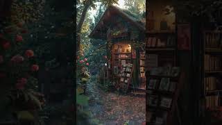 Cozy little bookshop in the middle of the forest 😌🌲🌧️📚 This is where I’d like to spend all [upl. by Irolam996]