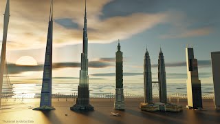 EVOLUTION of WORLDS TALLEST BUILDING  Size Comparison 19012028 [upl. by Murielle]