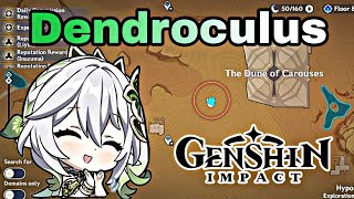 how to get dendroculus near in the dune of carouses  GENSHIN IMPACT Chellanvlogs [upl. by Enyale]