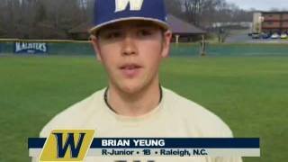 Wingate Baseball  Practice report with Coach Jeff Gregory and junior Brian Yeung [upl. by Alvy]