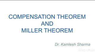 Compensation theorem and Miller theorem by Dr Kamlesh Sharma [upl. by Annoyed]