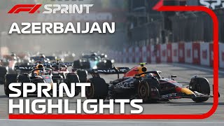 F1 Sprint Highlights  2023 Azerbaijan Grand Prix [upl. by Nosnhoj648]