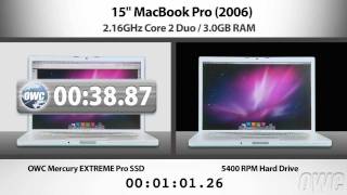 SSD Shootout  SSD vs HDD in a 2006 MacBook Pro [upl. by Kehoe381]