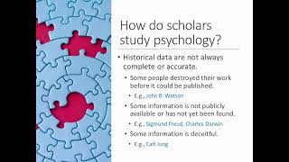 History of Psychology  Lecture 1  Part 3  How Scholars Study History [upl. by Erreipnaej]