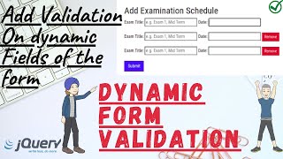 4  Dynamic Input Field Validation  Jquery Validation  Form Validation [upl. by Alyaj]