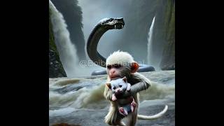 Cat 🆚 snakes 🐍 FunnyBabyw6d Ayan6ml aicat respect snake monkey 🐒shortvideo [upl. by Neuberger395]