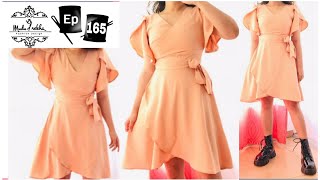 ජනප්‍රියම ක්‍රොස් ඕවර් ගවුම හරියටම මහමු  cross over frock cutting and stitching [upl. by Niraj]