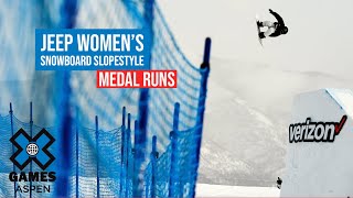 Jeep Women’s Snowboard Slopestyle MEDAL RUNS  X Games Aspen 2022 [upl. by Taro]