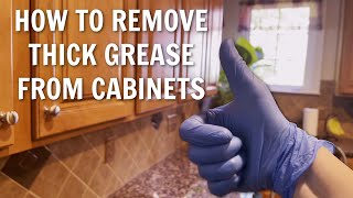 How to Remove Thick Grease from Kitchen Cabinets  When Everything Else Fails [upl. by Rebmit]